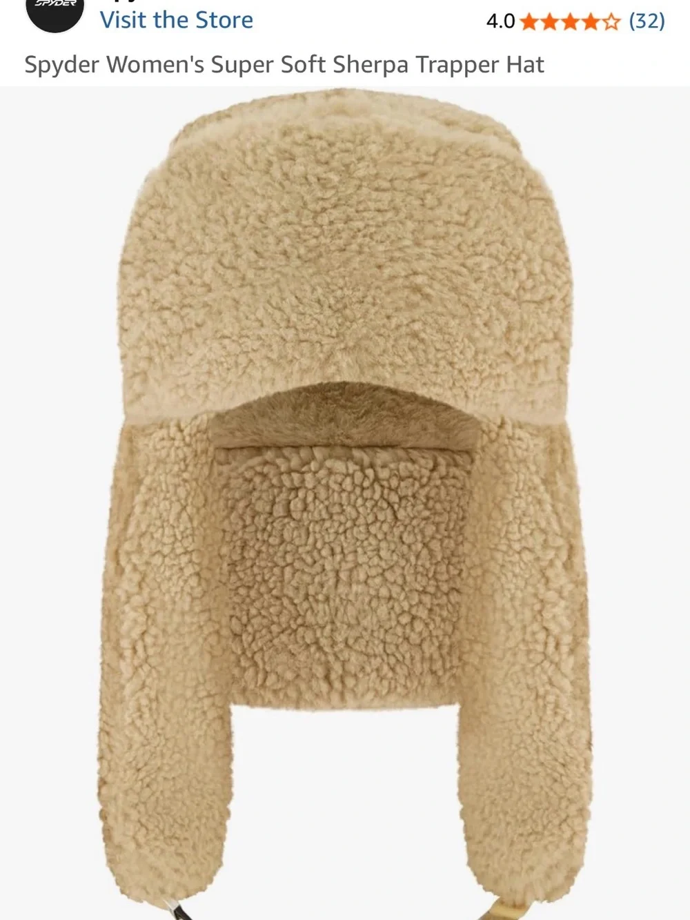 Spyder Shearling-Look  hat in Beige